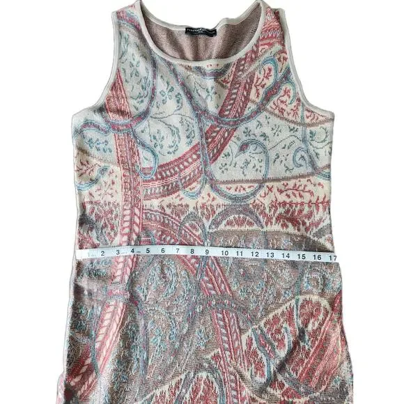 Peruvian Connection Pima Cotton Knit Floral Sleeveless Sheath Maxi Dress Sz M - Picture 6 of 9